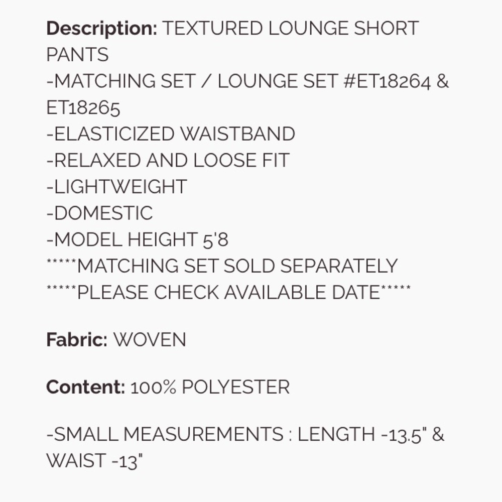 170 1 left ❤️Easel TEXTURED LOOSE FIT TOP AND SHORTS
-MATCHING SET - Picture 6 of 6